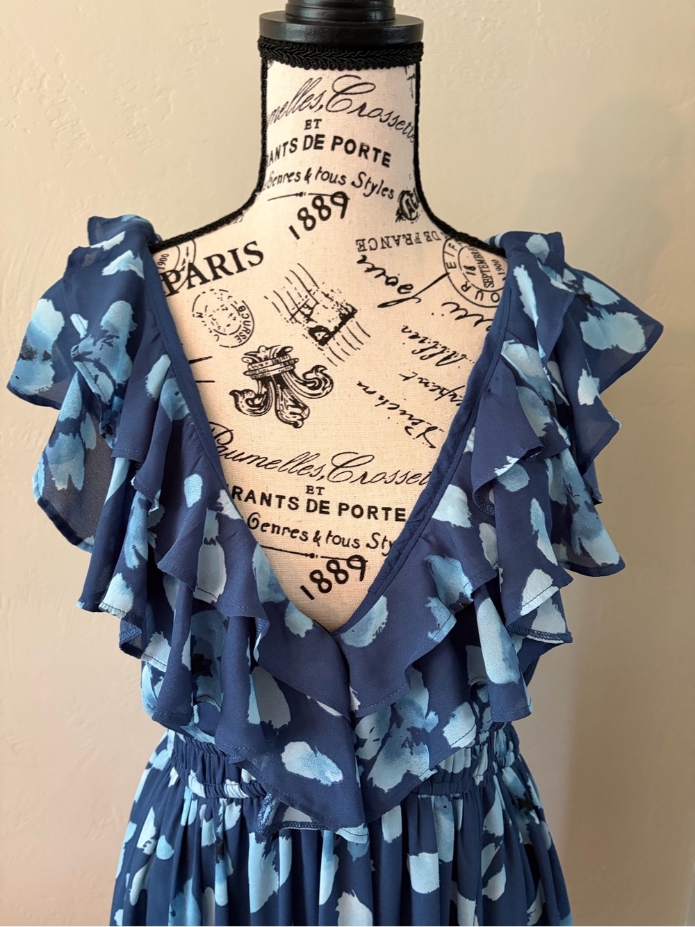 Abercrombie & Fitch Blue Floral Ruffle Sundress Size M - Picture 2 of 5